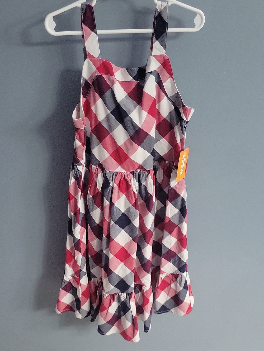 Gymboore Girls Plaid Sundress with Red, Navy & White Check Size 12